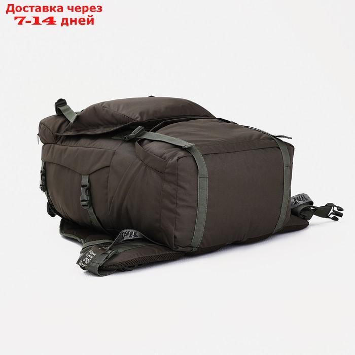 Рюкзак туристический, 65 л, отдел на молнии, 3 наружных кармана, цвет оливковый - фото 3 - id-p206798764