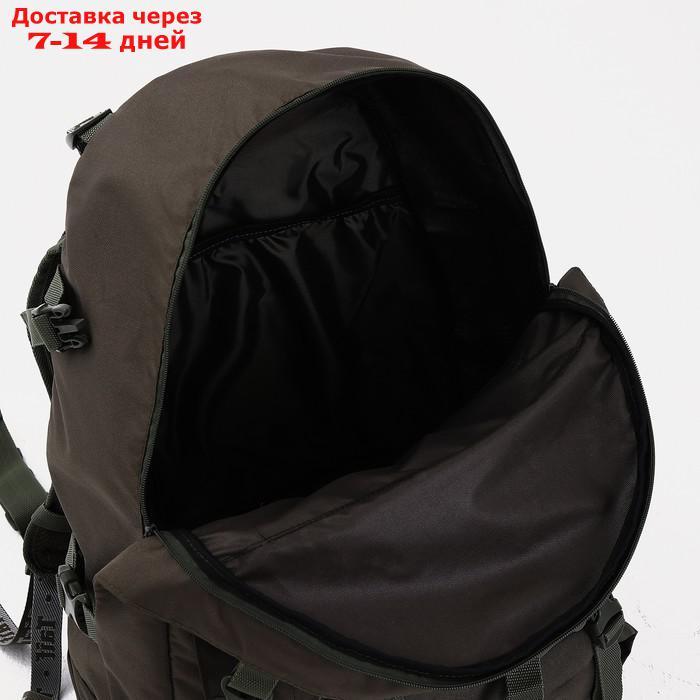 Рюкзак туристический, 65 л, отдел на молнии, 3 наружных кармана, цвет оливковый - фото 7 - id-p206798764