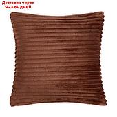 Чехол на подушку Этель цв.коричневый,40 х 40 см, велсофт, 100% п/э
