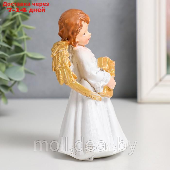 Сувенир полистоун "Праздничный ангел в белом платье" золотые крылья МИКС 7,5х6х12 см - фото 4 - id-p206811119