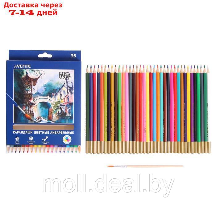 Карандаши акварельные 36 цвета, deVENTE Trio Mega Soft, 3 мм шестигранные - фото 1 - id-p206811151