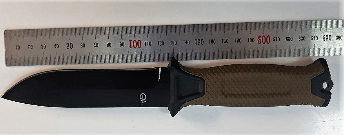 Нож Gerber Unisex G1059 Strongarm с фиксированным лезвием и ножнами в комплекте, олива / коричневый, 24 см - фото 5 - id-p206878612