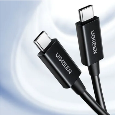 Кабель UGREEN US507 (30691) USB4 Type C Male to Type C Male 5A Cable. Длина: 0,8 м. Цвет: черный - фото 2 - id-p206882393