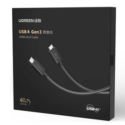 Кабель UGREEN US507 (30691) USB4 Type C Male to Type C Male 5A Cable. Длина: 0,8 м. Цвет: черный - фото 6 - id-p206882393