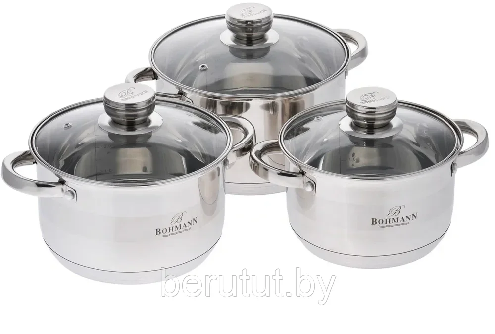 Набор кастрюль Bohmann BH-06-395 (2.9л/3.9л/5.1л)