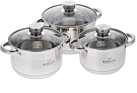 Набор кастрюль Bohmann BH-06-395 (2.9л/3.9л/5.1л)