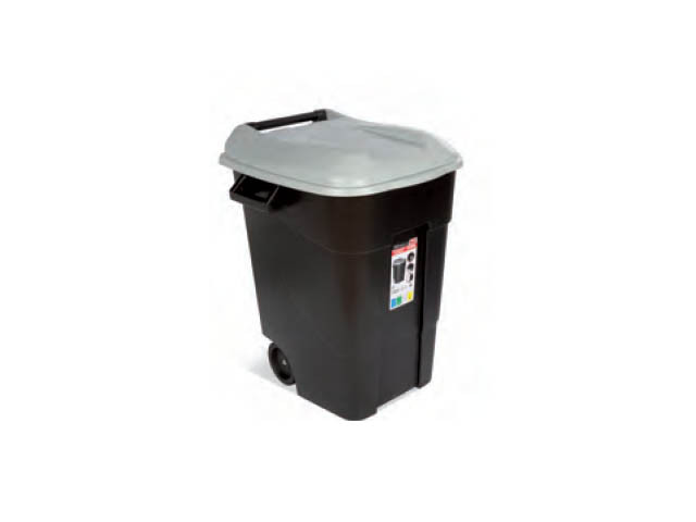 Контейнер для мусора пластик. 100л (серая крышка) TAYG - фото 1 - id-p206888765