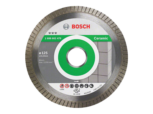 Алмазный круг 125х22 мм по керамике Turbo BEST FOR CERAMIC EXTRA-CLEAN BOSCH ( сухая резка) - фото 1 - id-p206885947