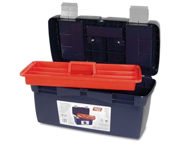 Ящик для инструмента пластмассовый 50x25,8x25,5см (с лотком) TAYG (мет. замки) - фото 1 - id-p206887881