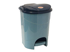 Контейнер для мусора с педалью 19л (голубой мрамор) IDEA