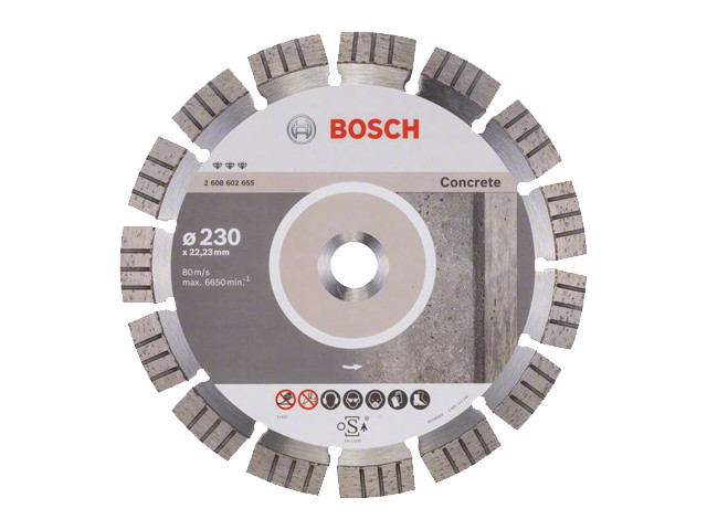 Алмазный круг 230х22 мм по бетону сегмент. BEST FOR CONCRETE BOSCH ( сухая резка) - фото 1 - id-p206885429