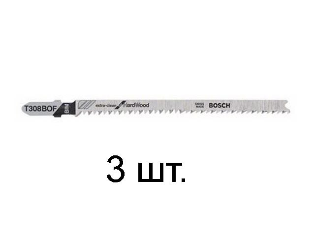 Пилка лобз. по дереву T308BOF (3 шт.) BOSCH (пропил криволинейный, тонкий, для точного реза, в т.ч. в твердой - фото 1 - id-p206887357