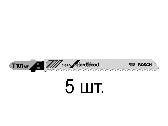 Пилка лобз. по дереву/ламинату T101AIF (5 шт.) BOSCH (пропил прямой, тонкий, для точного реза, в т.ч. в - фото 1 - id-p206887358