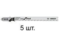 Пилка лобз. по дереву T101B (5 шт.) BOSCH (пропил прямой, тонкий, аккуратный и чистый рез)