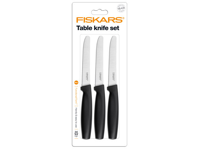 Набор ножей столовых 3 шт. черный Functional Form Fiskars - фото 1 - id-p206890340
