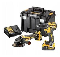 Набор DeWalt DCK2020P2T-QW -- болгарка DCG405 + шуруповерт DCD791 + аккумуляторы 2x5.0Ah + кейс