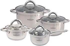 Набор кастрюль Bohmann BH-0812S (1.1л/2.6л/3.6л/ковш-1.9л)