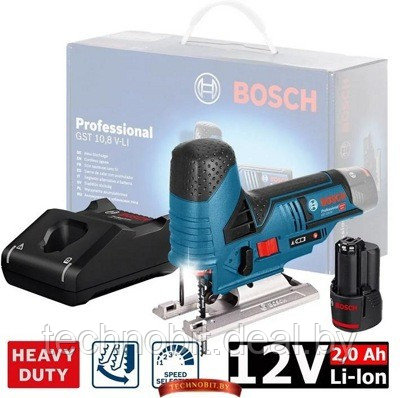 Аккумуляторный лобзик Bosch GST 12V-70 Professional (0615990M40) 1 акк. 2 А/ч, зарядное - фото 1 - id-p162641515