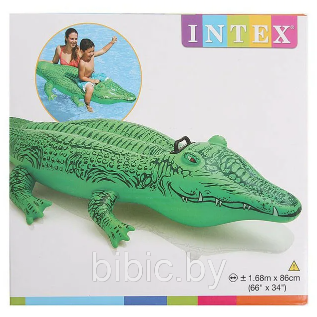 Детский надувной плотик INTEX с ручкой, "Крокодил" intex Интекс круг для купания плавания детей 58546NP - фото 3 - id-p206895143
