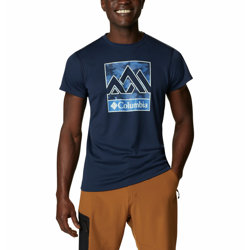 Футболка мужская Columbia Zero Rules Short Sleeve Shirt синий - фото 1 - id-p206895730