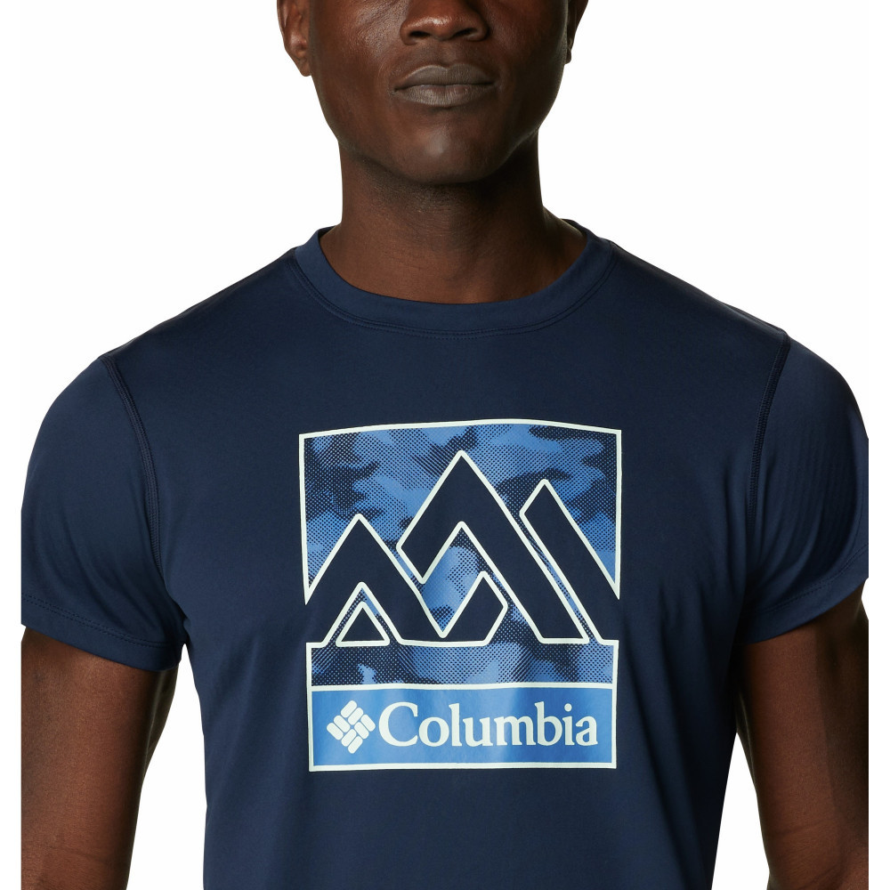 Футболка мужская Columbia Zero Rules Short Sleeve Shirt синий - фото 4 - id-p206895731