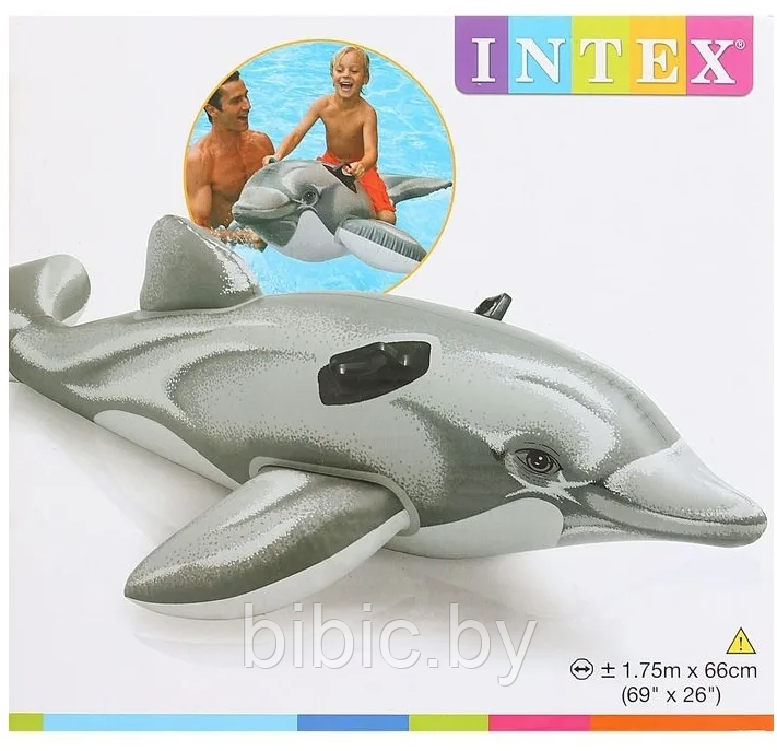 Детский надувной плотик игрушка «Дельфин» intex Интекс плавательный круг для купания детей 58535NP - фото 2 - id-p206895958