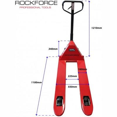 Rock FORCE RF-AC3.0 Тележка гидравлическая ручная 3т (ручной и ножной спуск,длина вил 1220мл,материал