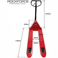 Rock FORCE RF-AC3.0 Тележка гидравлическая ручная 3т (ручной и ножной спуск,длина вил 1220мл,материал