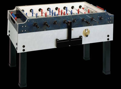 Игровой стол - футбол "Garlando Olympic Outdoor" (137x76x90.5см, синий, жетоноприемник) всепогодный, с