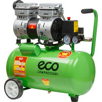 Компрессор ECO AE-25-OF1 (140 л/мин, 8 атм, поршневой, безмасляный, ресив. 24 л, 220 В, 0,8 кВт)