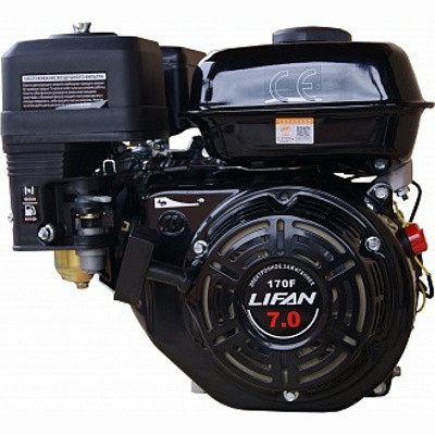 Двигатель LIFAN 170F (7 л.с., 4-хтактный, одноцилиндровый, с воздушным охлаждением, вал 20 мм, объем 212см?, - фото 1 - id-p206905598