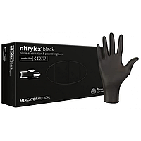 Перчатки Nitrylex Black нитриловые S Черные 50пар/100шт