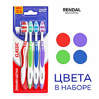 Зубная щётка Rendal Classic, средней жёсткости, 4 шт., фото 3