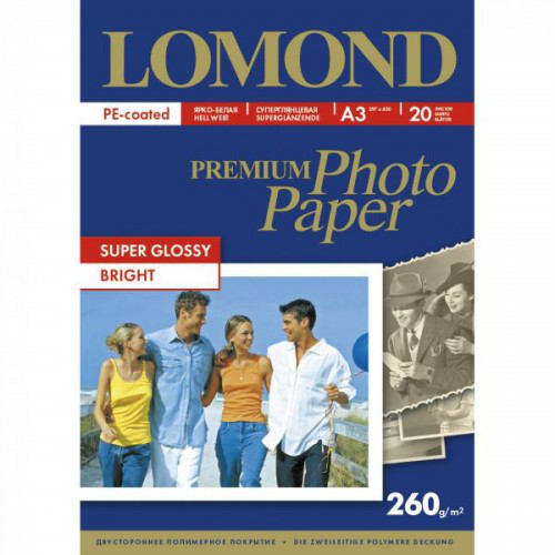 Фотобумага Lomond SuperGlossy односторонняя A3, 260 г/м, 20 л. (1103130) - фото 1 - id-p206977069