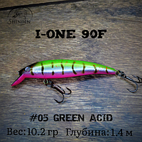 Воблер SHINDIN I-One 90F (10,2g/1,4m) Цвет #05 Green Acid