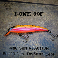 Воблер SHINDIN I-One 90F (10,2g/1,4m) Цвет #06 Sun Reaction