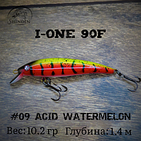Воблер SHINDIN I-One 90F (10,2g/1,4m) Цвет #09 Acid Watermelon