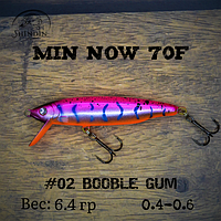 Воблер SHINDIN Min Now 70F (6,4g/0,4-0,6m) Цвет #02 Booble Gum