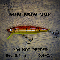 Воблер SHINDIN Min Now 70F (6,4g/0,4-0,6m) Цвет #04 Hot Pepper