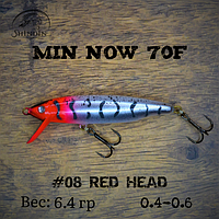 Воблер SHINDIN Min Now 70F (6,4g/0,4-0,6m) Цвет #08 Red Head