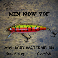 Воблер SHINDIN Min Now 70F (6,4g/0,4-0,6m) Цвет #09 Acid Watermelon