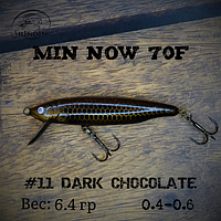 Воблер SHINDIN Min Now 70F (6,4g/0,4-0,6m) Цвет #11 Dark Cocolate