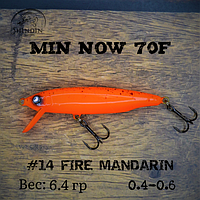 Воблер SHINDIN Min Now 70F (6,4g/0,4-0,6m) Цвет #14 Fire Mandarin