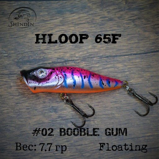 Воблер SHINDIN Hloop 45F (3,6g/плавающий) Цвет #02 Booble Gum - фото 1 - id-p206980536