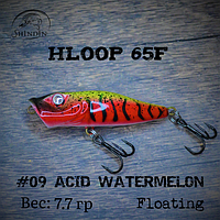 Воблер SHINDIN Hloop 45F (3,6g/плавающий) Цвет #09 Acid Watermelon