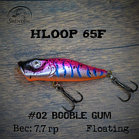 Воблер SHINDIN Hloop 65F (7,7g/плавающий) Цвет #02 Booble Gum