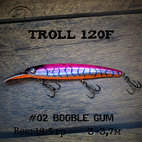 Воблер SHINDIN Troll 120F (18g/2-3,5m) Цвет #02 Booble Gum