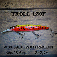 Воблер SHINDIN Troll 120F (18g/2-3,5m) Цвет #09 Acid Watermelon