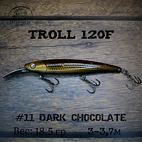 Воблер SHINDIN Troll 120F (18g/2-3,5m) Цвет #11 Dark Cocolate