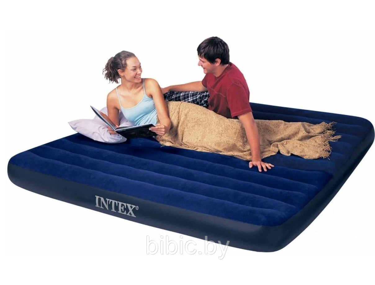 Надувной матрас Classic Downy Airbed Intex Интекс 64755 плавательный универсальный для купания плавания и сна - фото 4 - id-p206983585